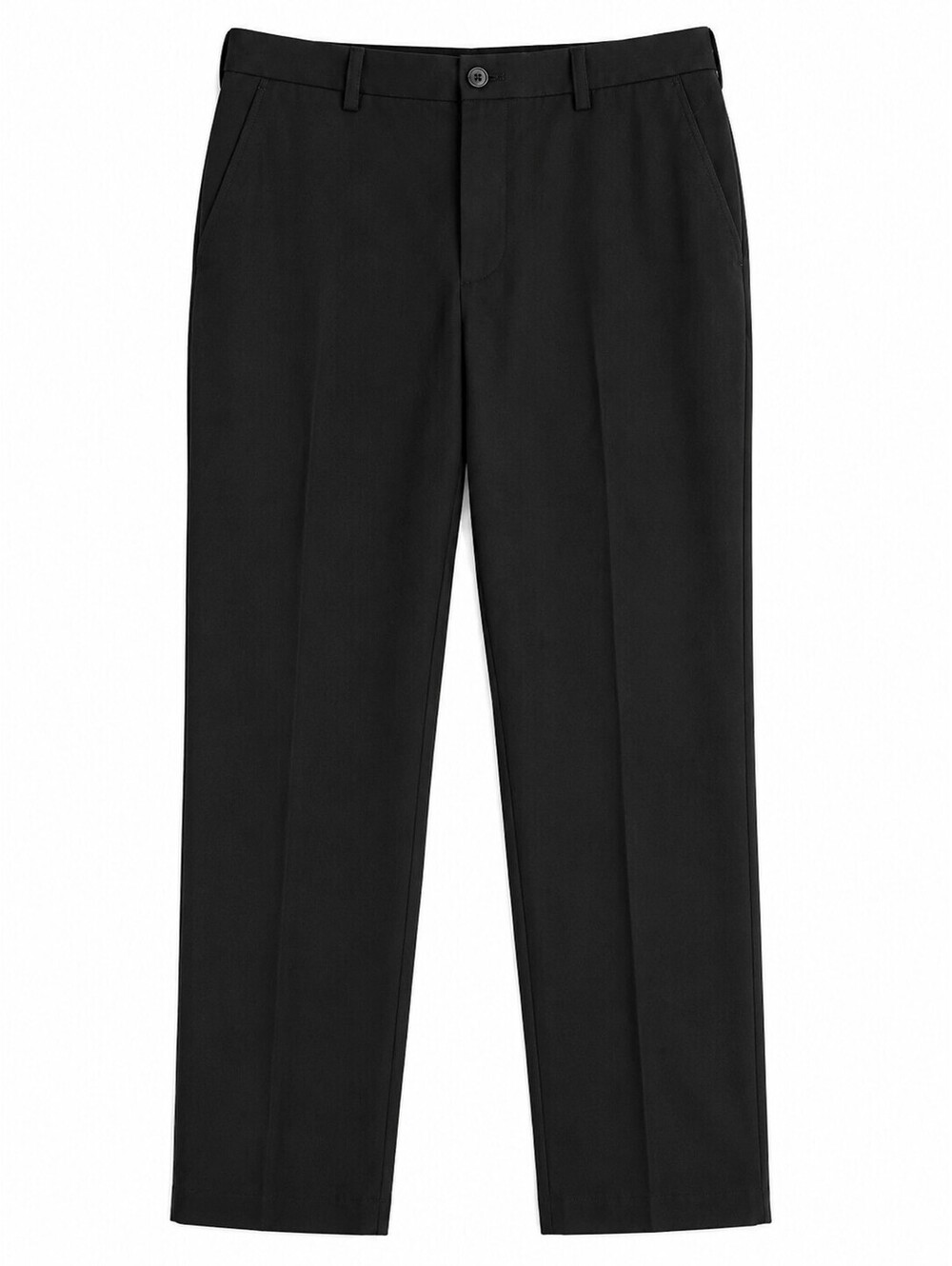 IZOD Mens 34x34 Black Straight Fit Dress Pants Flat Front Business Casual